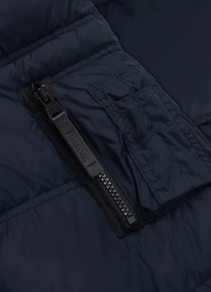 Kurtka zimowa pikowana parka z kapturem Pitbull West Coast KINGSTON II Ciemny Granatowy