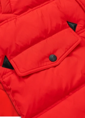 Kurtka zimowa pikowana parka z kapturem Pitbull West Coast KINGSTON II Czerwona