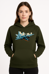 Bluza damska nadruk Samolot Lockheed P-38 Lightning khaki