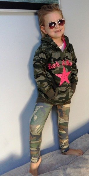 Bluza dziewczęca moro z kapturem