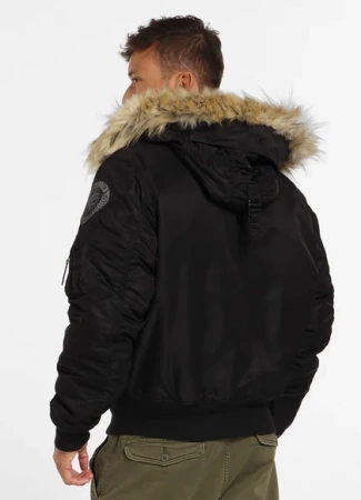 Kurtka zimowa męska z kapturem PitBull West Coast Harvest Czarna