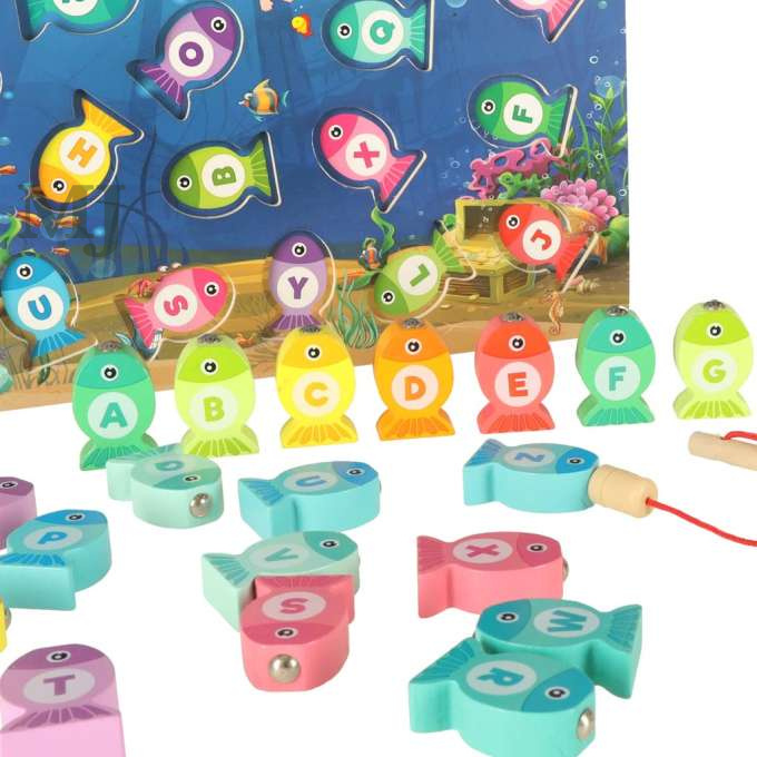 Gra drewniana - łowienie rybek na magnes montessori