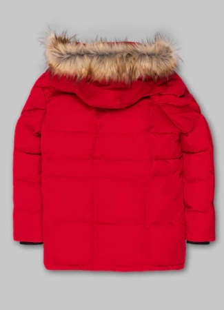 Kurtka zimowa pikowana parka z kapturem Pitbull West Coast  FOREST Czerwona