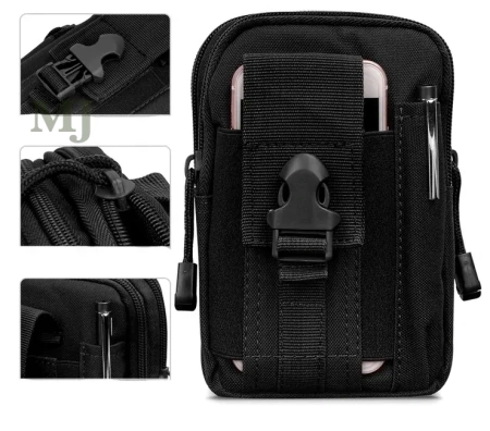 Saszetka męska wojskowa nerka biodrówka do paska czarna