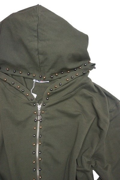 Bluza damska zielona z kapturem na zamek 