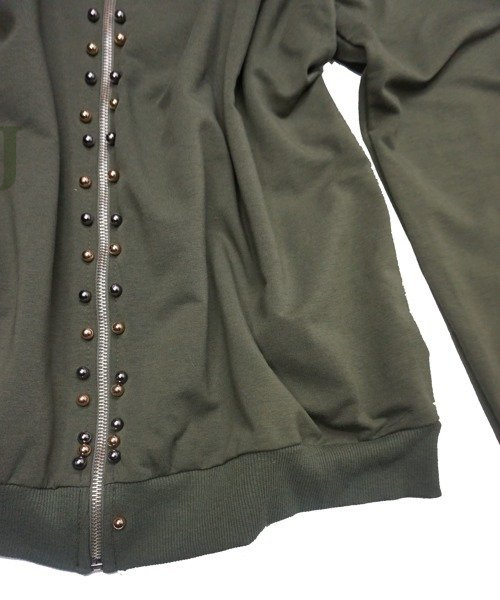 Bluza damska zielona z kapturem na zamek 