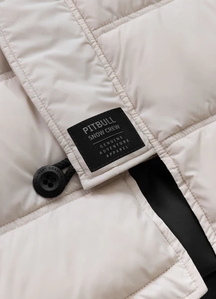 Kurtka zimowa pikowana parka z kapturem Pitbull West Coast KINGSTON II Biała