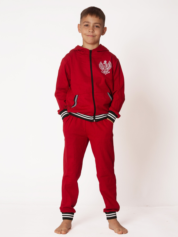 Komplet dresowy dla chłopca czerwony Orzeł Produkt Polski