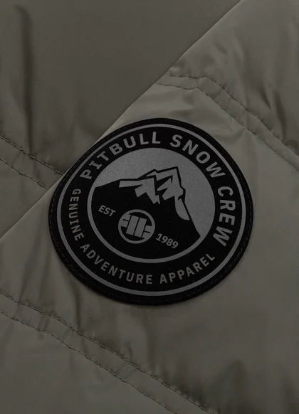 Kurtka zimowa pikowana parka z kapturem Pitbull West Coast KINGSTON II Oliwkowa