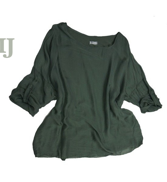 Bluzka damska zielona/olivka - włoska