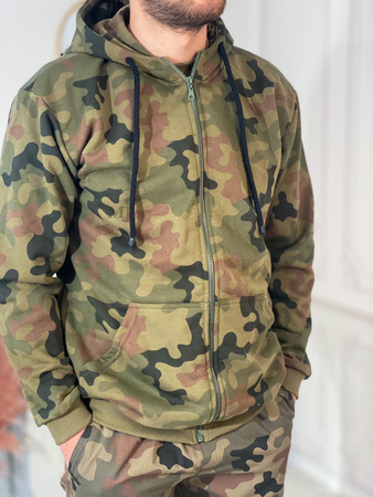 Bluza dresowa moro męska z kapturem WZ93 kamuflaż leśny 