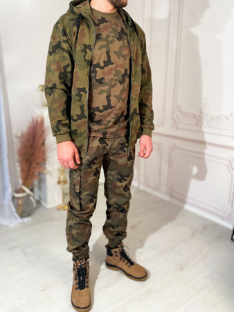 Bluza dresowa moro męska z kapturem WZ93 kamuflaż leśny 