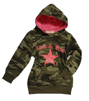 Bluza dziewczęca moro z kapturem