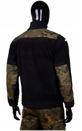 Polar wojskowy moro mundurowy gruba bluza czarna 